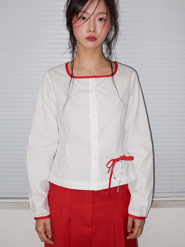 ユーネックシャツ（ホワイト） | ONSKA | HANA(ハナ) #1